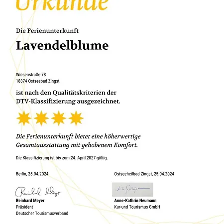 Apartman Lavendelblume - 4 Sterne - Inklusive Eigener Bikebox Mit Strom, Waeschepaket, Power Wlan, Parkplatz, Early Checkin # Bestpreisgarantie # Zingst